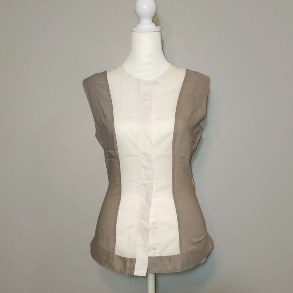 Belted Color Block Button Down - Picture 4 of 12